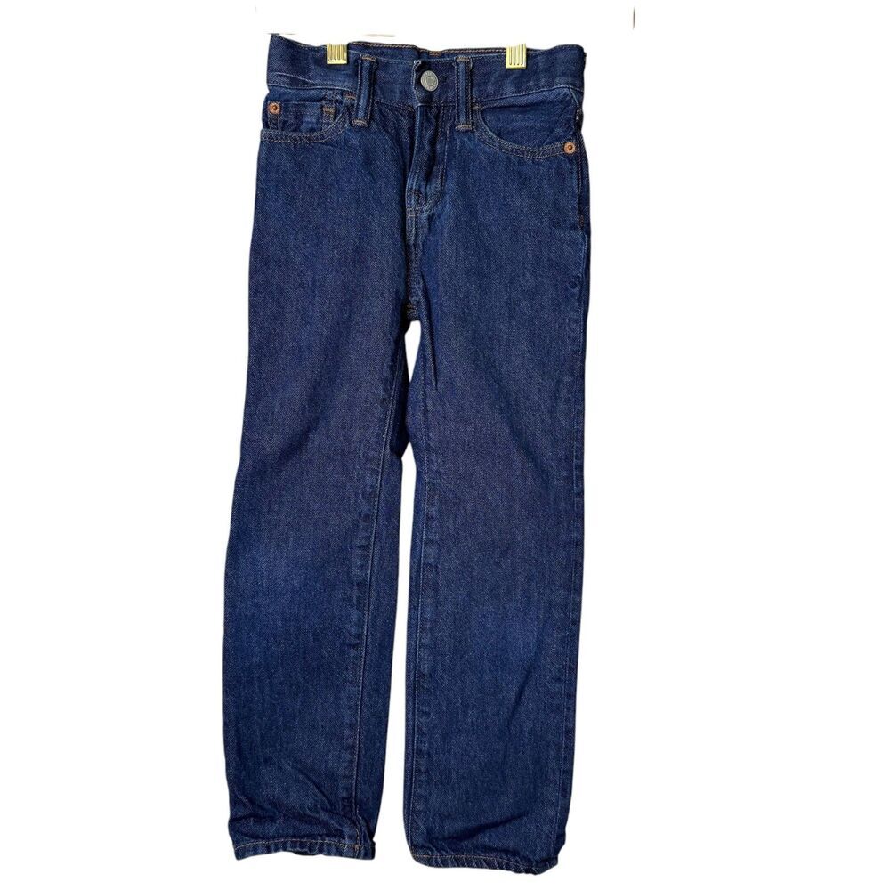 Gap Kids 90s Original Straight Jeans 6 Slim Dark Wash With Adjustable Waist Tabs